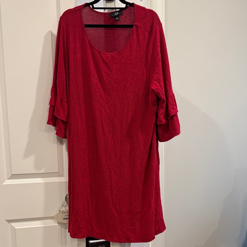AGB Women's Vibrant Red Tunic Top